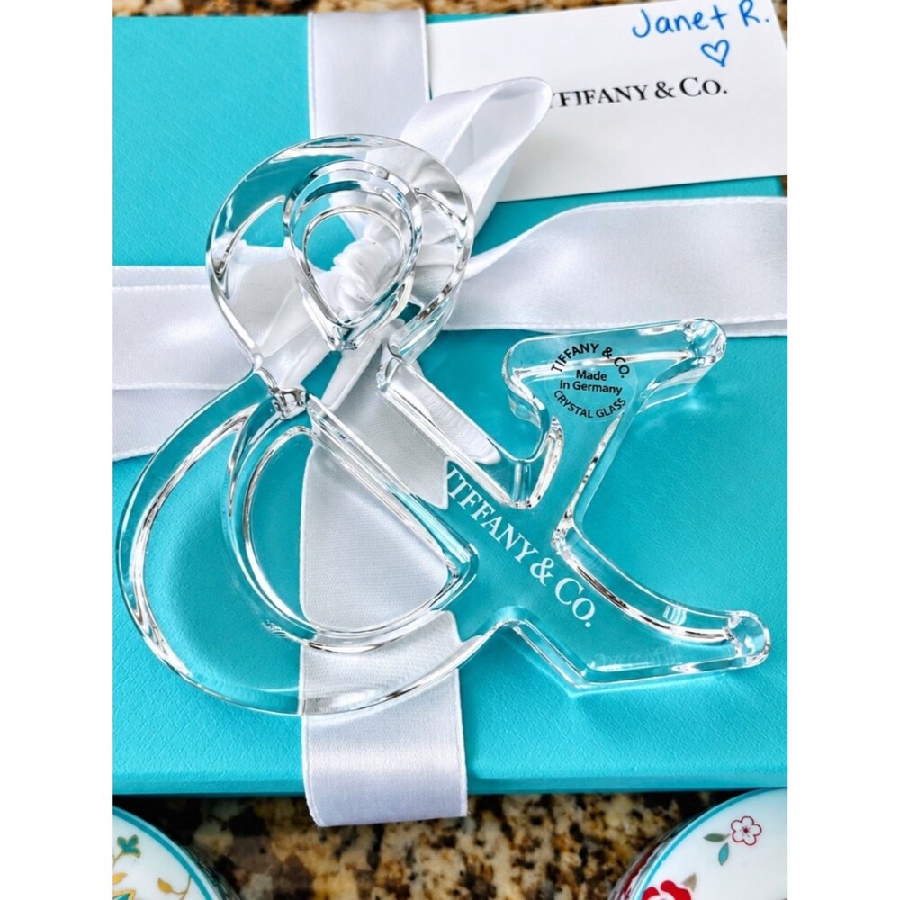 Tiffany & Co Ampersand Crystal Glass Paperweight